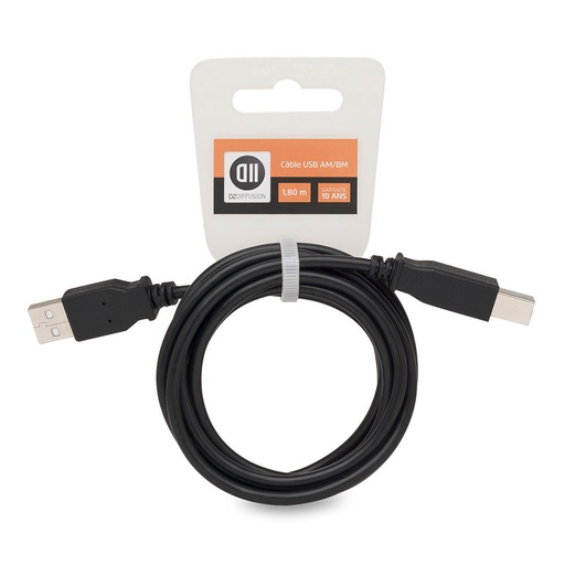 [D2USB2AMBM180CAV] C ble USB 2.0 A m le/B m le 1.80 m Accroche cavalier