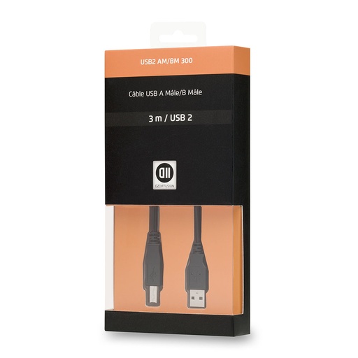 [D2USBAB300] C ble USB2.0 A m le/B m le 3 m noir