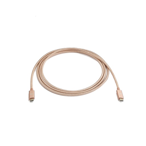 [WEUSBCUSBCNY200R] C ble USB-C m le/USB-C m le nylon 2 m - USB 3.1 - or rose très resistant - grand