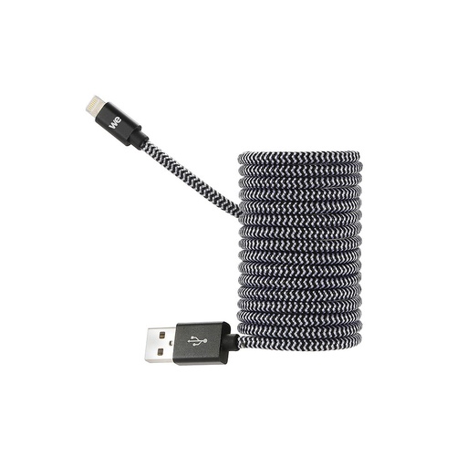[WEUSBLIGHTNY200N] C ble USB/Lightning nylon tressé 2m - noir & blanc + de longueur + de confort