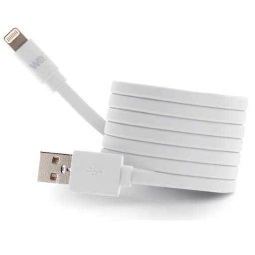 [WEUSBLIGHTPLAT100BL] C ble Apple USB/lightning plat: évite de faire des noeuds 1m blanc - en silicone