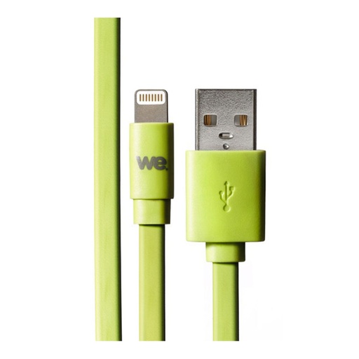 [WEUSBLIGHTPLAT100VE] C ble Apple USB/lightning plat: évite de faire des noeuds 1m vert - en silicone