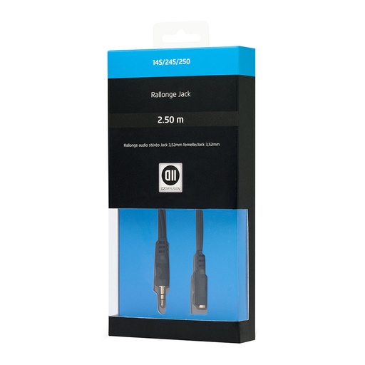 [D2JKMF250] C ble Jack 3,5 mm m le/femelle 2.50 Fiches Or