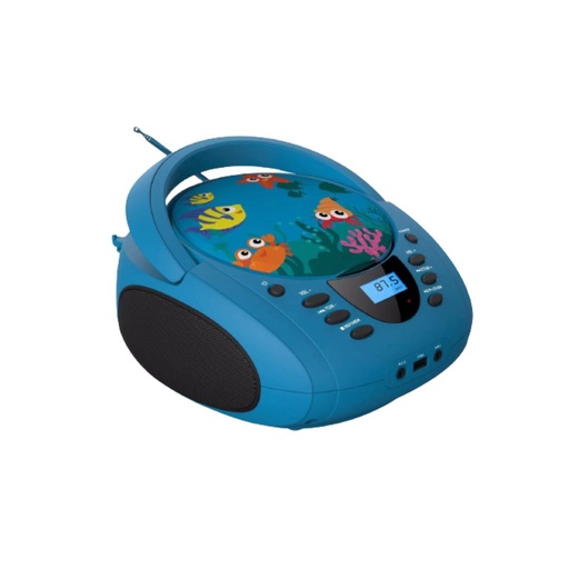 [WEKRADCDMER] Lecteur - Radio CD - USB WeKids: FM, Lecteur CD/CD-R/CD-RW/MP3, RMS2*2W, entrée