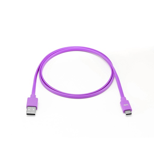 [WEUSBCUSBPLAT100VI31] C ble USB-C m le/USB A m le plat 1m - USB 3.1 gen 2 - violet ne s'emm le pas