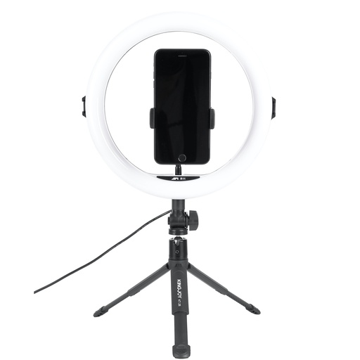 [WELUMRING] Anneau lumineux en LED, diam 26cm trépied de 19cm, support de telephone, connexi