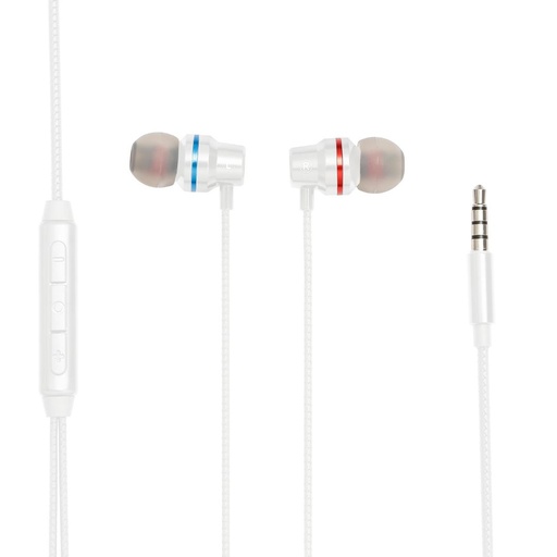 [WEINTRAMICBL2] Ecouteurs WE avec micro 1.2m - jack 3.5mm , boitier de controle intégré au cable