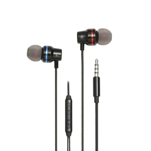 [WEINTRAMICN2] Ecouteurs WE avec micro NOIR1.2m - jack 3.5mm , boitier de controle intégré au c