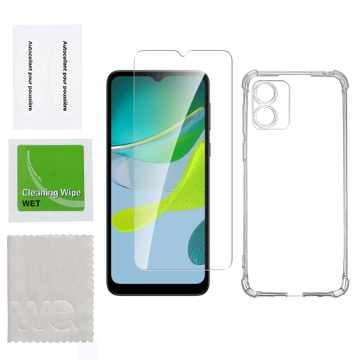 [WEBUNTPUMOTOE13] ***WE PACK verre trempé et coque de protection transparente MOTOROLA MOTO E13