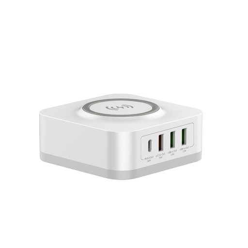 [WEAL4PORTSINDUCB] Chargeur secteur WE 3 Port USB A + 1 Port USB-C + 1 socle charge sans-fil, Total