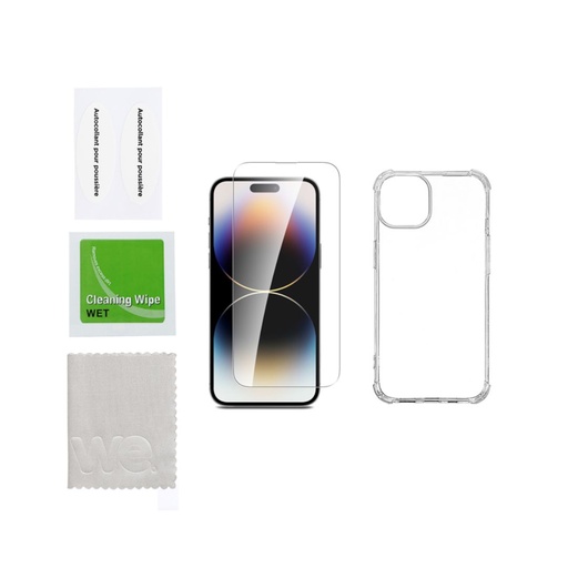 [WEBUNDLETPUI15] WE PACK verre trempé et coque de protection transparente APPLE IPHONE 15