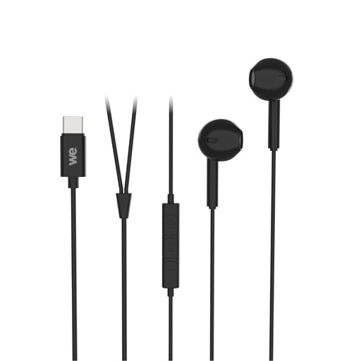 [WEINTRAMICUSBCN] Ecouteurs  WE avec connecteur USB-C de couleur noir C ble 1,20 m. Bouton multifo